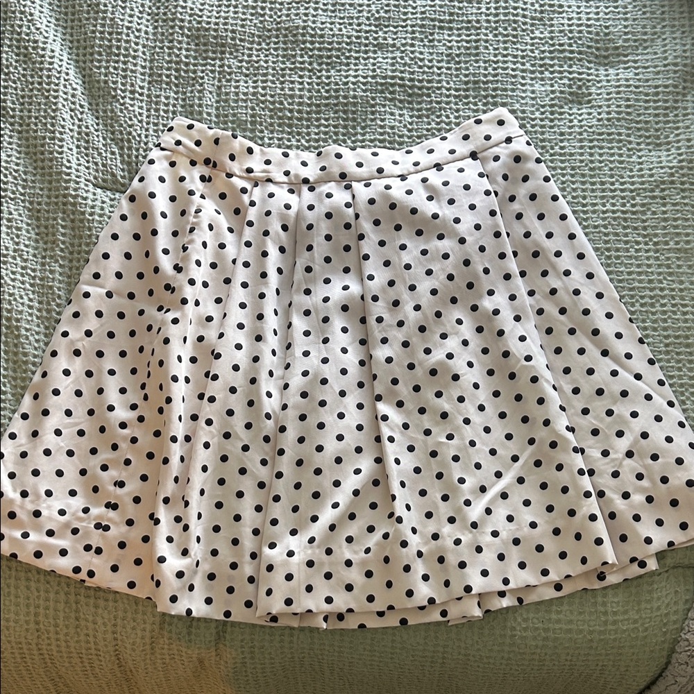 J. Crew Black and White Polka Dot Mini Skirt